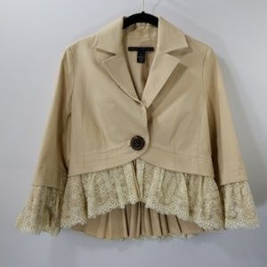 Robert Rodriguez Lace Ruffle Bolero Jacket